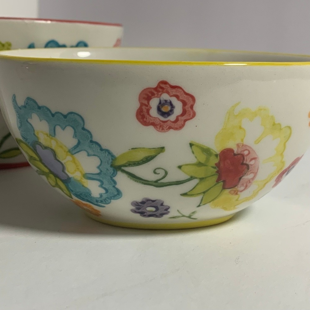 Floral Ceramic Measuring Cups Set of 4 Hand Painted Discontinued Pier 1 Imports - Picture 6 of 12